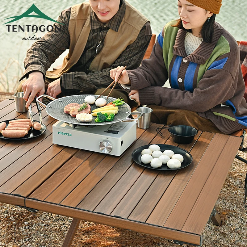 Naturehike Folding IGT Camping Table With Stove & Grill - Portable Aluminum Outdoor Table