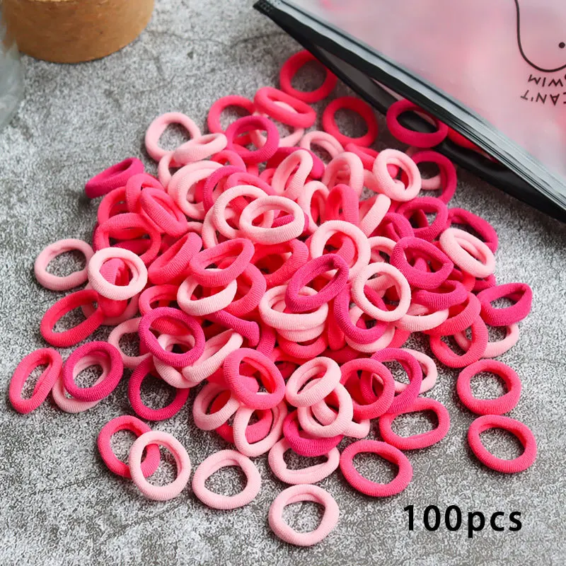 cool baby accessories 50pcs Girls Solid Color Big Rubber Band Ponytail Holder Gum Headwear Elastic Hair Bands Korean Girl Hair Accessories Ornaments accessoriesbaby easter  Baby Accessories