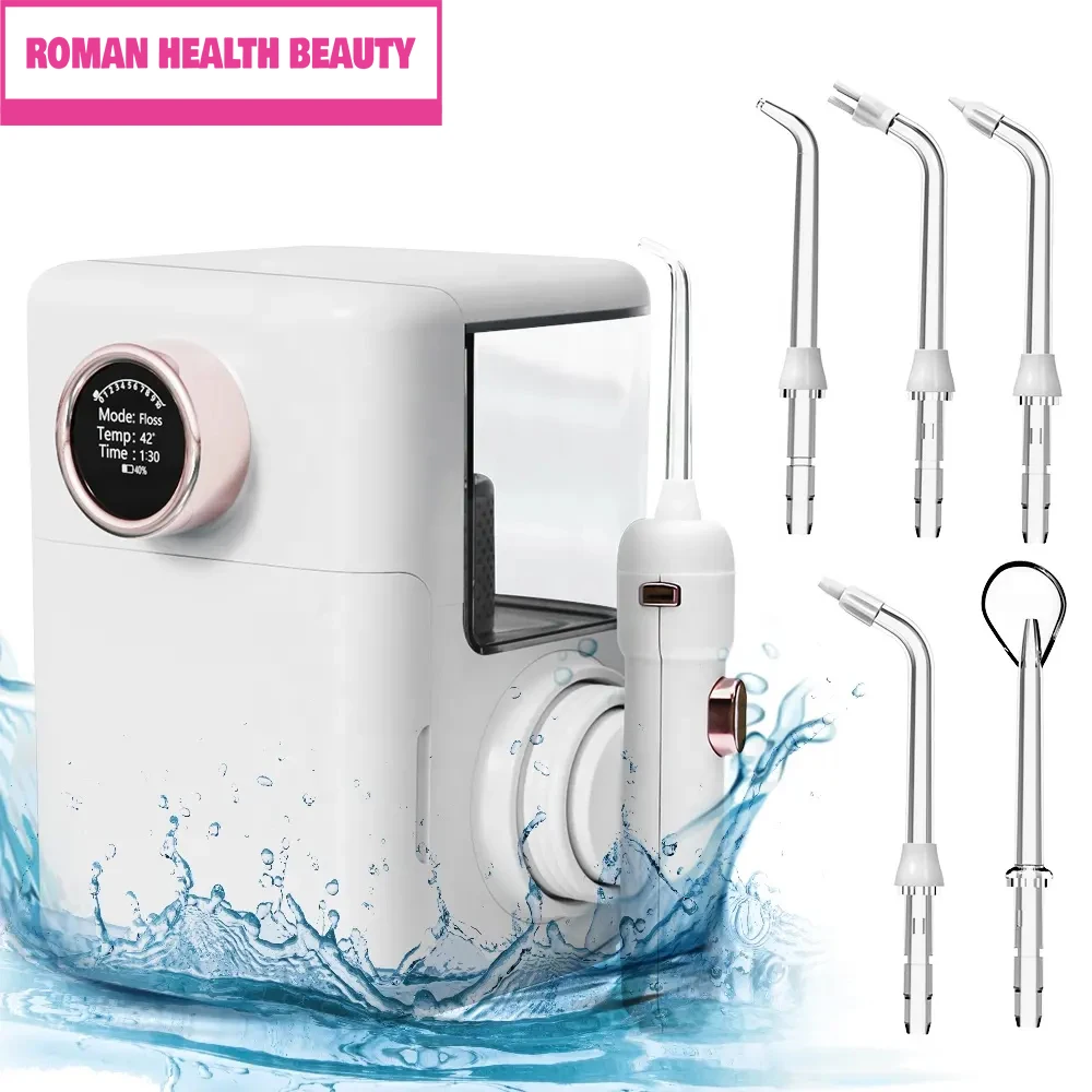 360° Rotatable Oral Irrigator Tabletop Water Flosser Rechargeable IPX5 Adjustable Pulse Water Pressure Teeth Cleaning Care Tool metal electric arc usb lighter windproof plasma pulse ignition gun 360 ° rotatable hose outdoor kitchen gas stove candle igniter