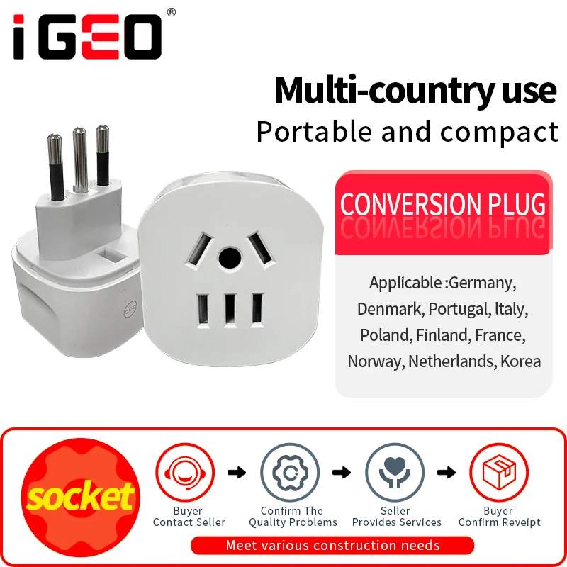 

Germany, Denmark, Portugal, etc Plugs Adaptor Converter International World Travel Power Charger Socket