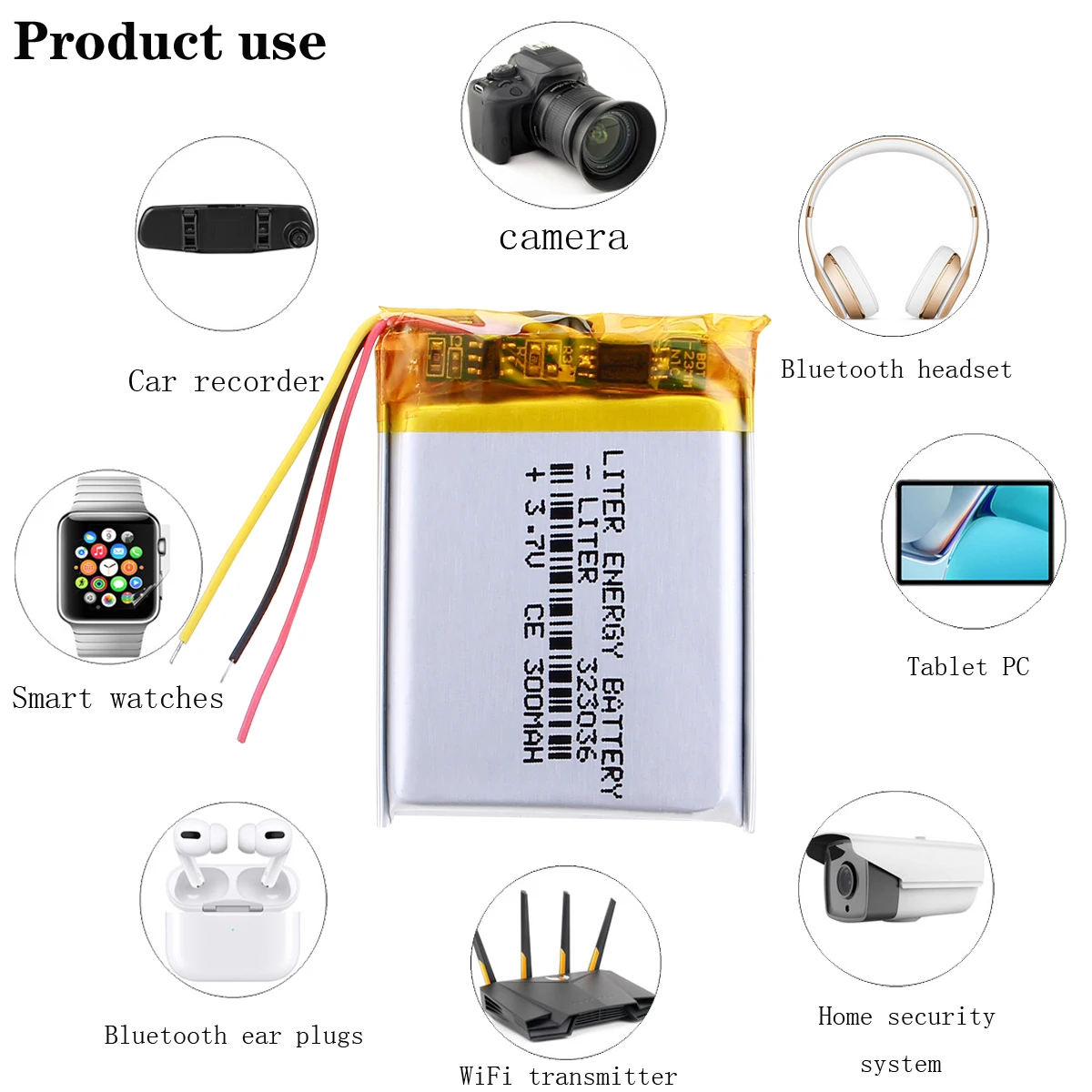 3 linee 3,7 V 300 mAh 323036 P batterie ai polimeri di litio batteria originale per cellulare MP3 MP4 MP5 - immagine 3