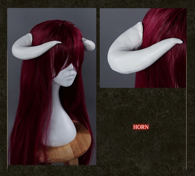 Anime overlord temporada 4 albedo cosplay peruca roxo cabelo longo branco  headwear misericordioso puro-branco diabo