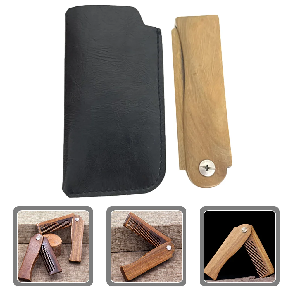 

Folding Mustache Comb Beard Combs for Men Wood Household Pocket Wooden Hair Man