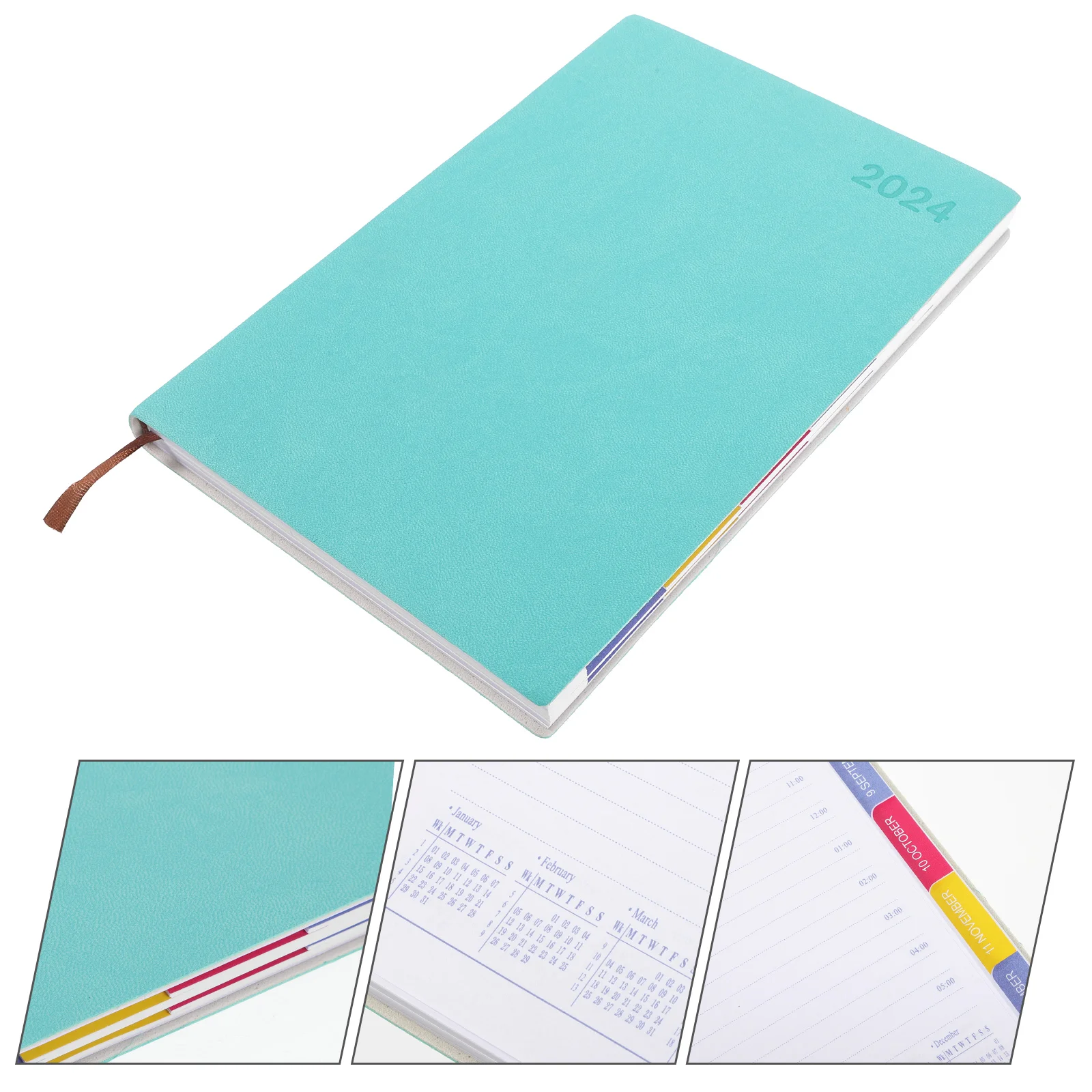 

2024 Agenda Book Notebook for Business Planning Convenient Academic Planner Writing Journal English Notepad Spiral