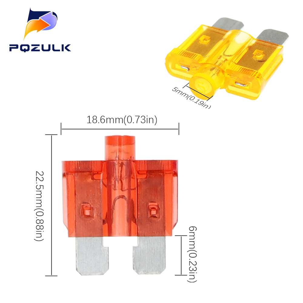 Middle Size Automotive Fuse With Indicator Light Pilot Lamp 5A 10A 15A 20A 25A 30A 35A 40A Medium Fuse With Fusing Indication car fuse kit,blade fuses,car fuses