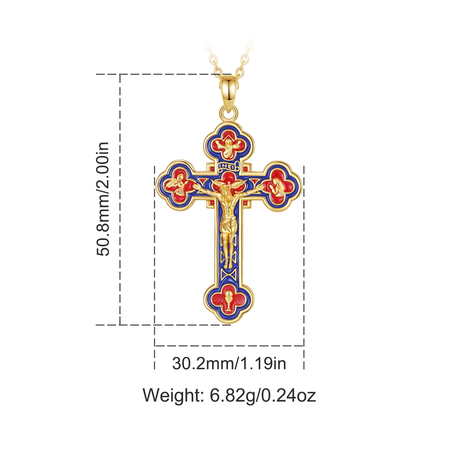 Crucifix Cross Jesus Unisex Silver Necklace - Image 3