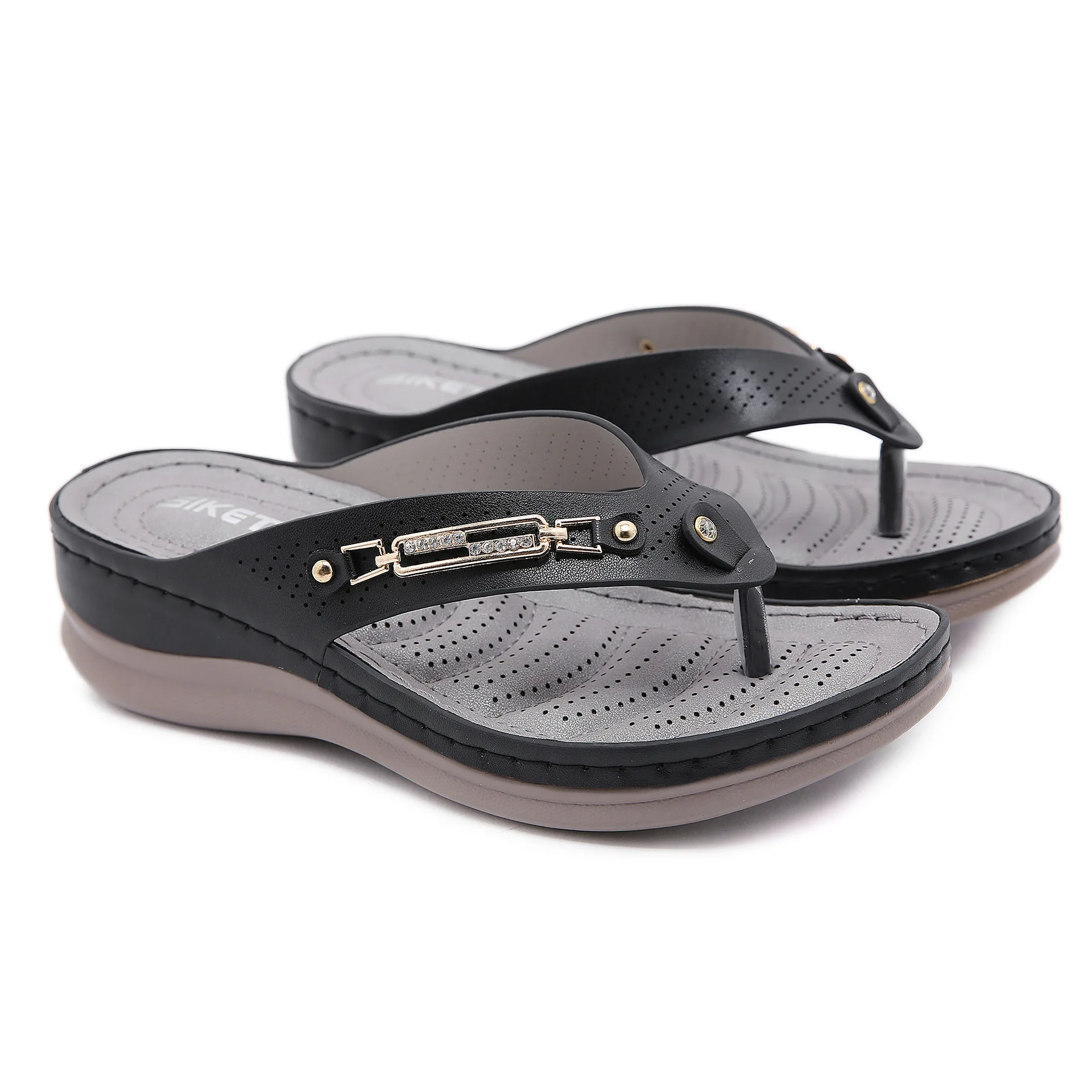 Zapatillas de verano a la moda para mujer, chanclas suaves y cómodas,  zapatillas de suela gruesa para playa y vacaciones, A3261 - AliExpress