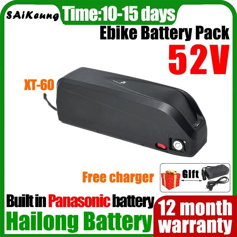 

E Bike Hailong Bafang Batterij 52V 2000W Elektrische Fiets Batterij Akku Accu 52V 20ah 25ah 30ah 40ah 50ah Lithium Batterij