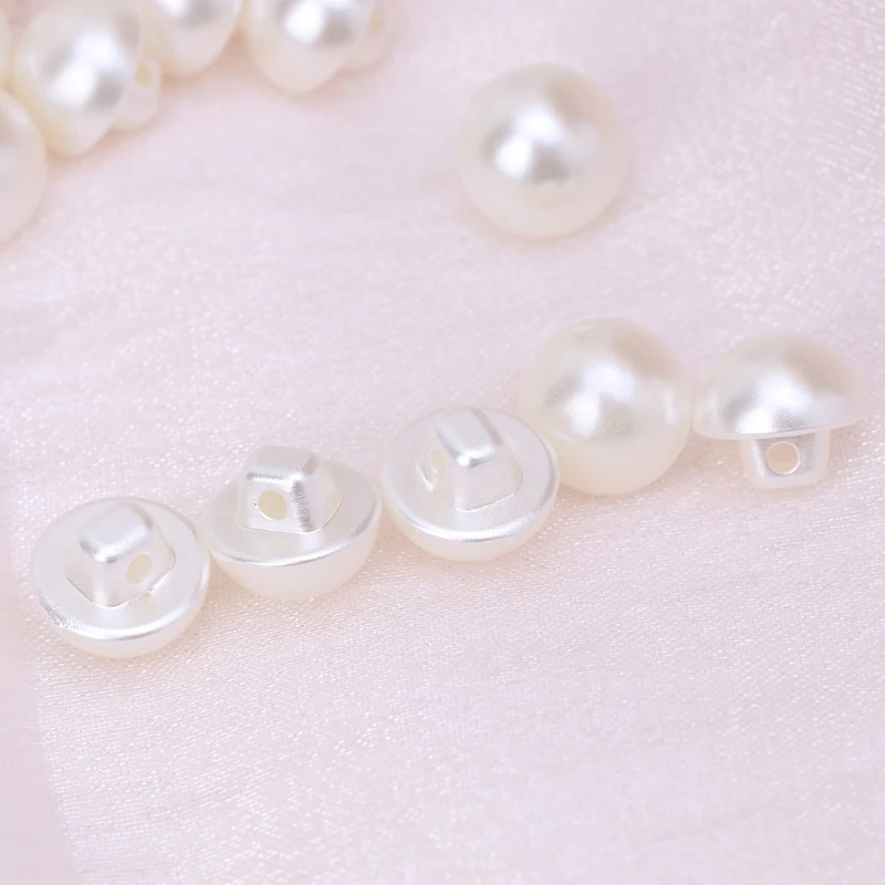 448B 50Pcs Faux Pearl Buttons Fit Sewing Scrapbook Backhole Sewing Crafts 10/11.5mm 5