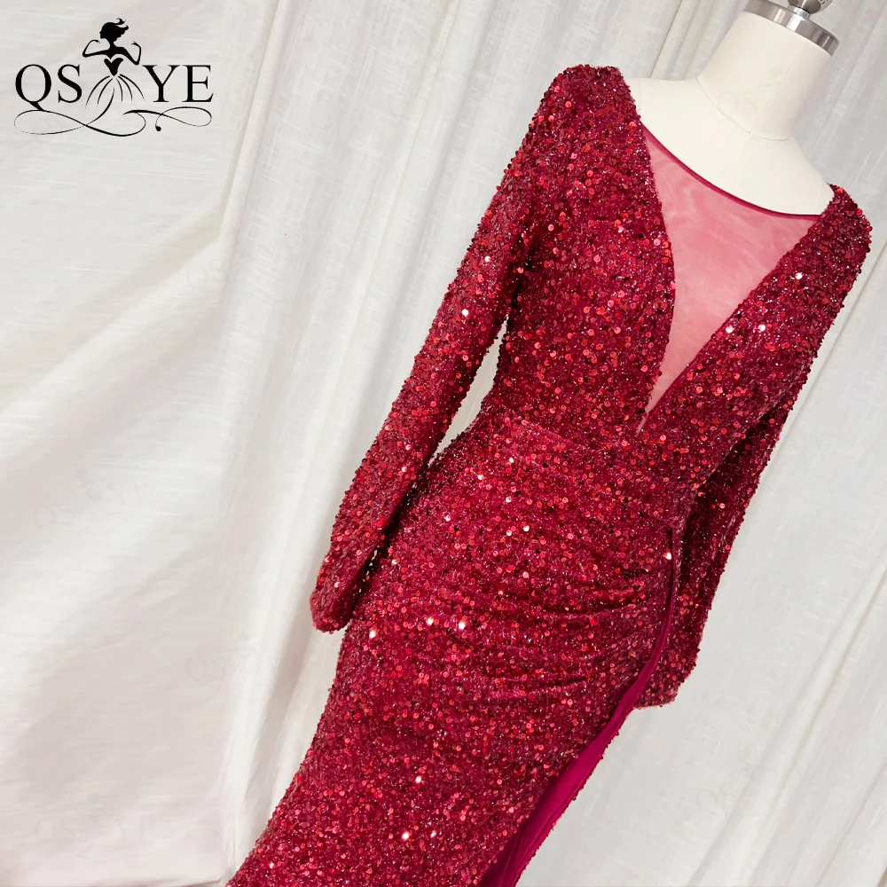 Woman Chia Donkergroene Prom Dress Off the Shoulder Zeemeermin Pailletten Lange Formele Jurk met Borduurwerk – NL