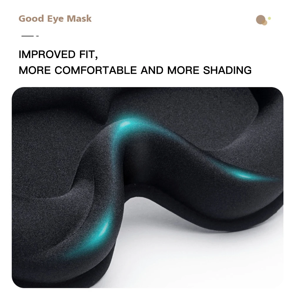 3D Sleeping Mask Block Out Light Soft Padded Sleep Mask For Eyes Slaapmasker Eye Shade Blindfold Sleeping Aid Face Mask Eyepatch