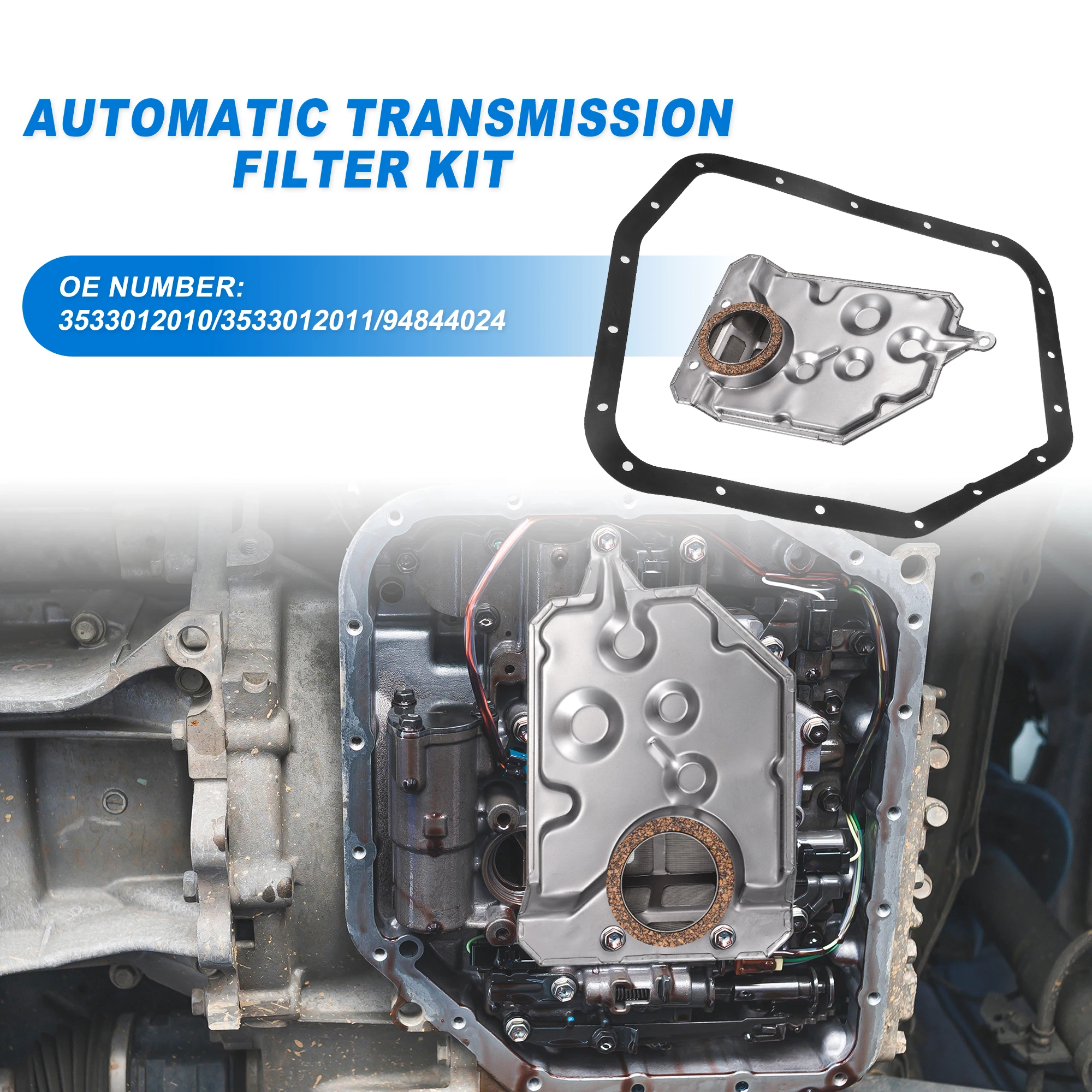 UXCELL Automatic Transmission Filter Kit CVT Oil Cooler Filter Oil Pan Gasket Kit for Toyota Corolla FX16 3533002010