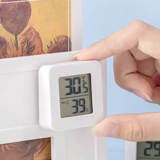 Hygométer Hőmérő Beltéri Háztartás Új Mini Lcd Digitális Hőmérséklet Páratartalom Mérő Kijelző Falra Szerelt Érzékelő - Image 4