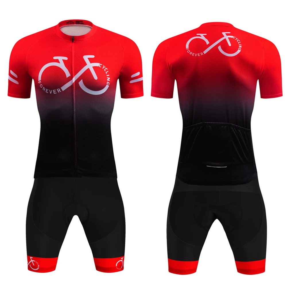 2025 Red Forever Cycling Jersey Set Bicycle Clothes Summer Road Bike Short Sleeve Cycling Clothing Men Mtb Jersey Set Sport Wear