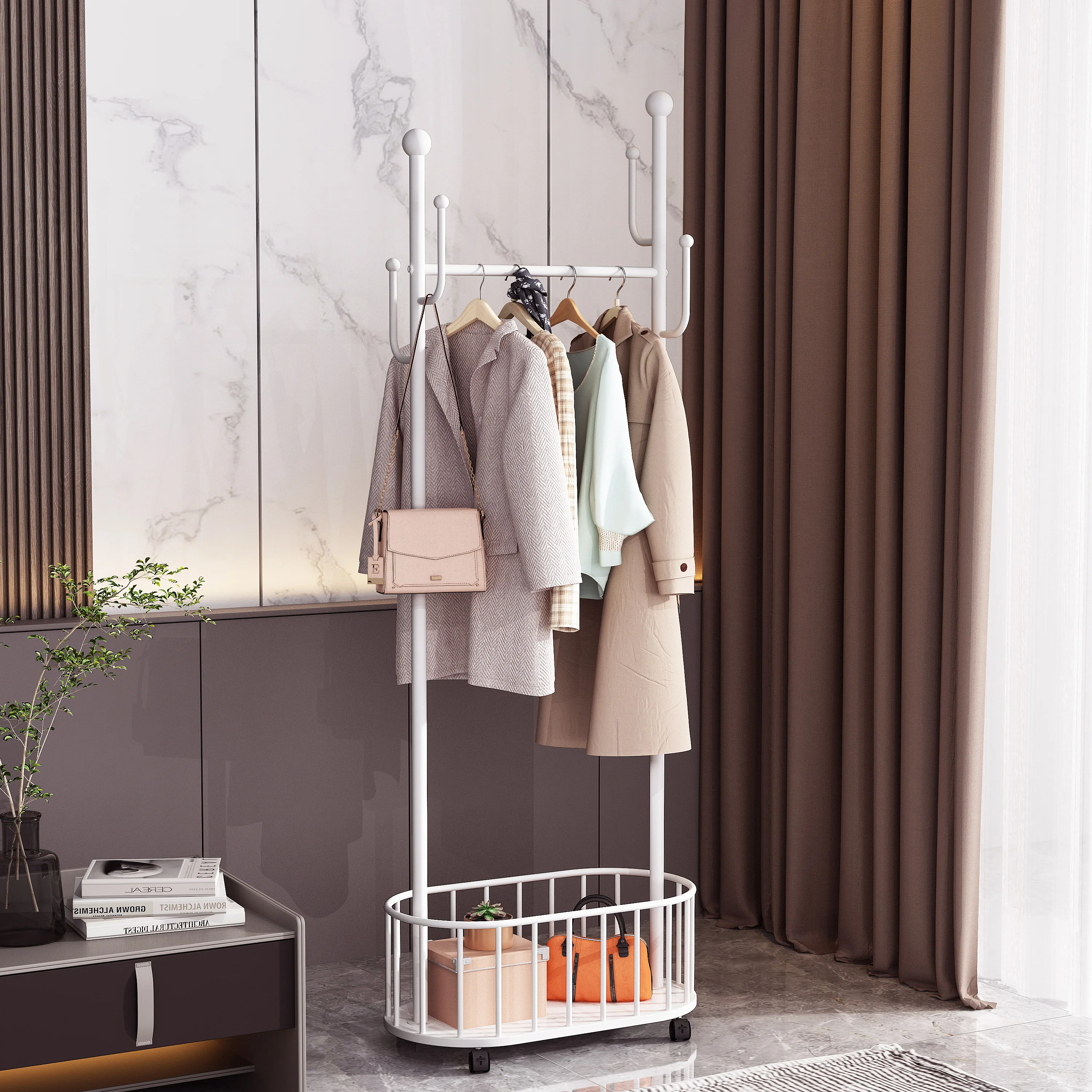 Aesthetic Clothes Rack Golden Minimalist Clothing Rack Stand Bedroom  Entryway Recibidor De Entrada Mueble Modern Furniture Home - AliExpress