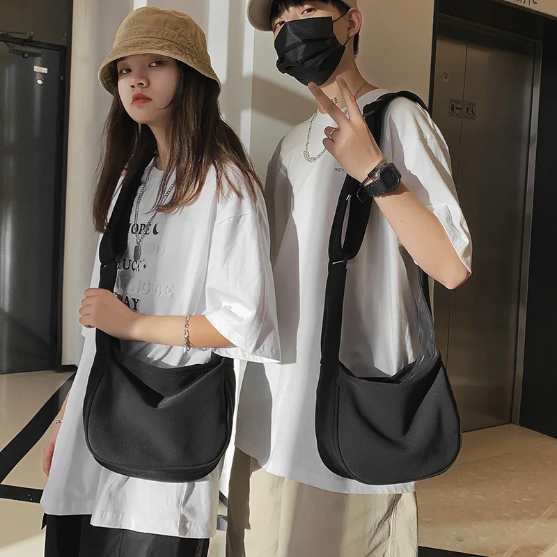 Men's Japanese Streetwear Black Crossbody Shoulder 
