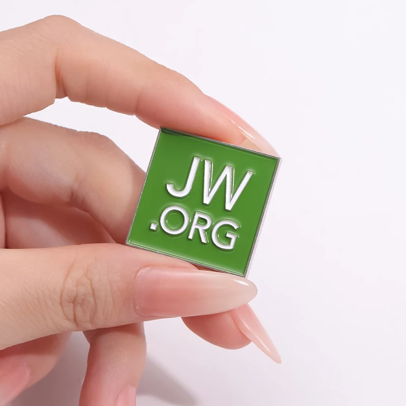 Jw. Org icon収集ブローチ、エナメルピン、創造性漫画正方形