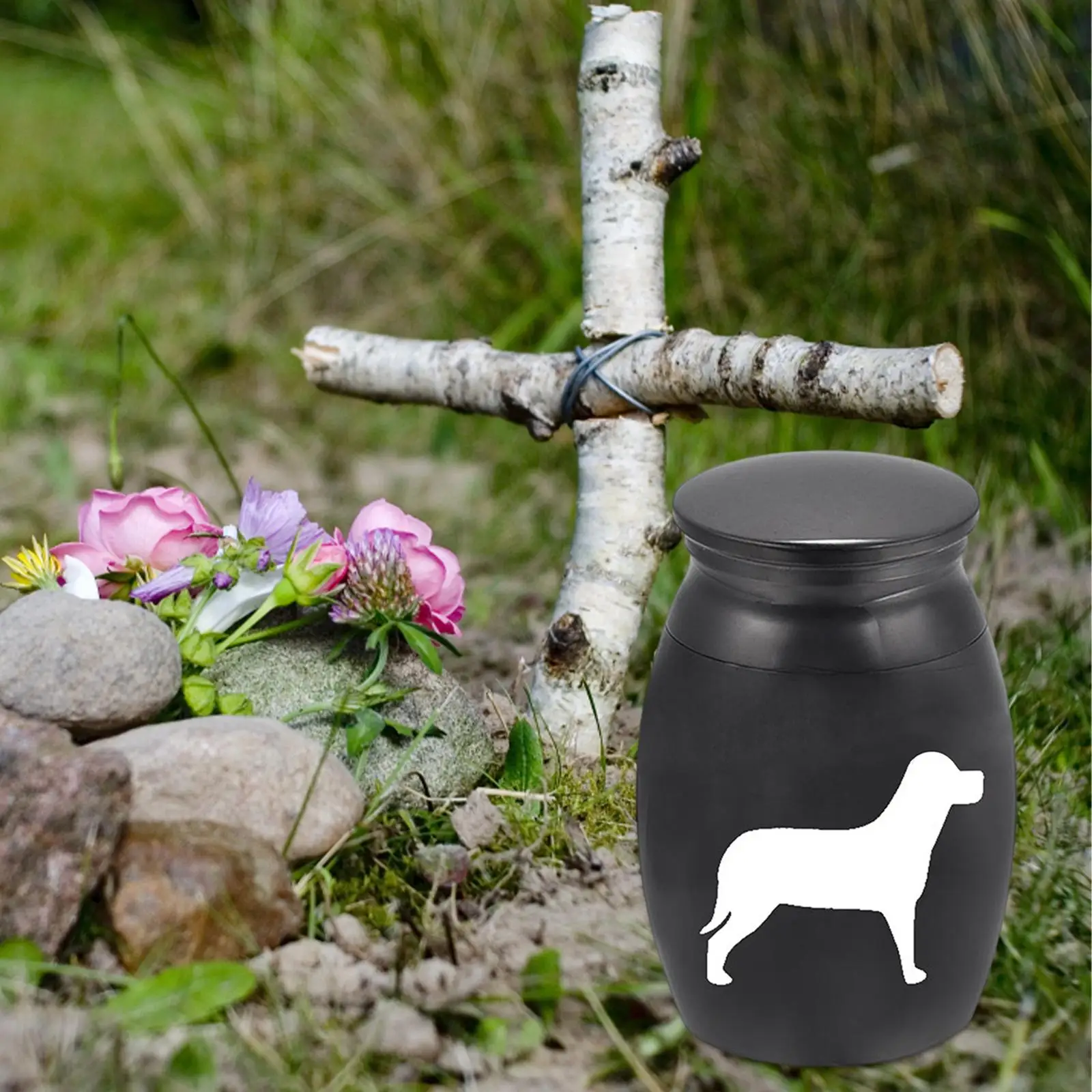 Pet Cremation Urn for Dogs Cats Ash Easy to Carry Commemorate Accessories Metal Funeral Container Casket Memorial Keepsake Box