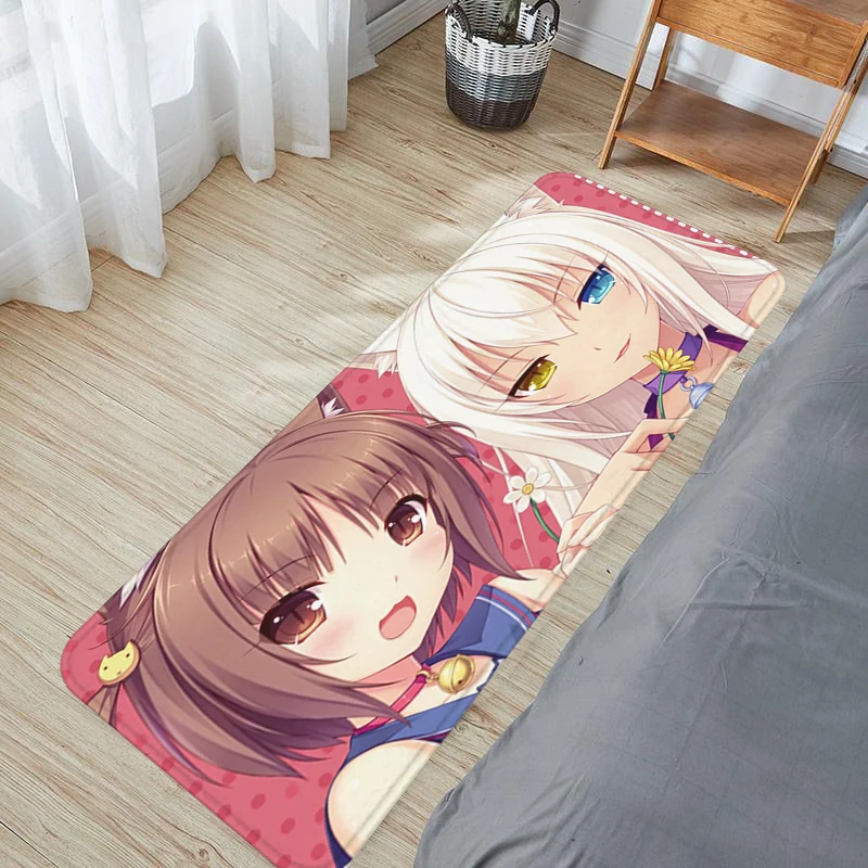Nekopara 욕실 바닥 매트, 거실 카펫 러그, 침실 매트, 홈 현관 도어매트, 맞춤형 카펫 러그, 목욕 발 주방 문짝