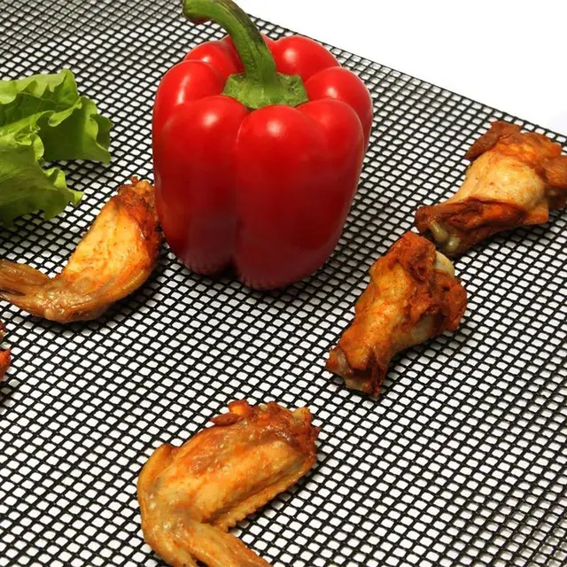 Grill Hálószőnyeg Non-Ragasztó Bbq Szőnyegek 3 Nagy Teherbírású Újrahasznosítható Hőállóság Grillező 13X15.7 Könnyen Tisztítható - Image 5