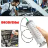 100/300/550ml Syringe Large Syringes Reusable Needle Barrel Oil Pump with Scale Oil Suction Vacuum Syringe Pistol Pump Extractor 6