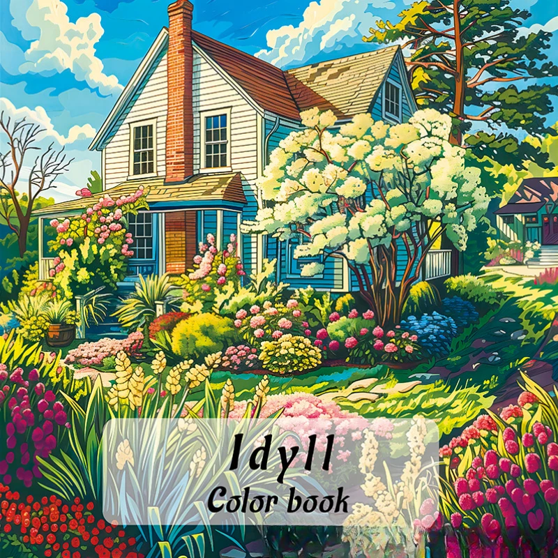 Adult Picture Book: Countryside Coloring Book with Realistic Scenic Landscapes for Relaxation and Creativity