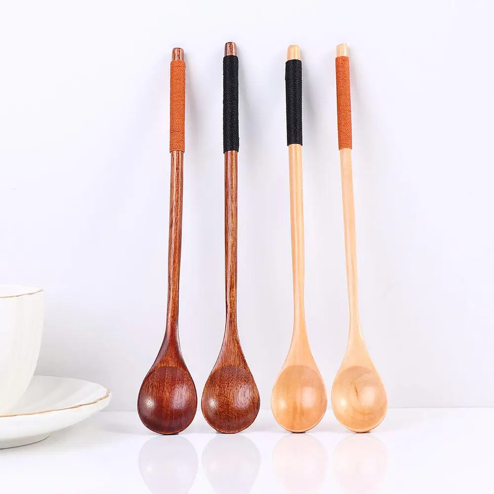 Description Picture 2 of itemCooking Durable Flatware Teaspoon Kitchen Long Handle Coffee Spoon Soup Spoon Spoons Wooden Spoon