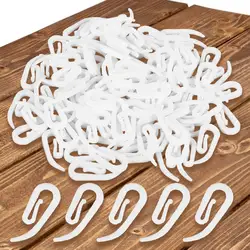 100pcs/Set Curtain Hanging Hooks Ring Window Curtain Hanger Hooks White Plastic Curtain Hook For Car Home Office Curtain Hanger