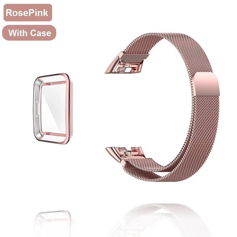 Milanese Magnetic Loop Metal Strap with TPU Case & Screen Protector Film