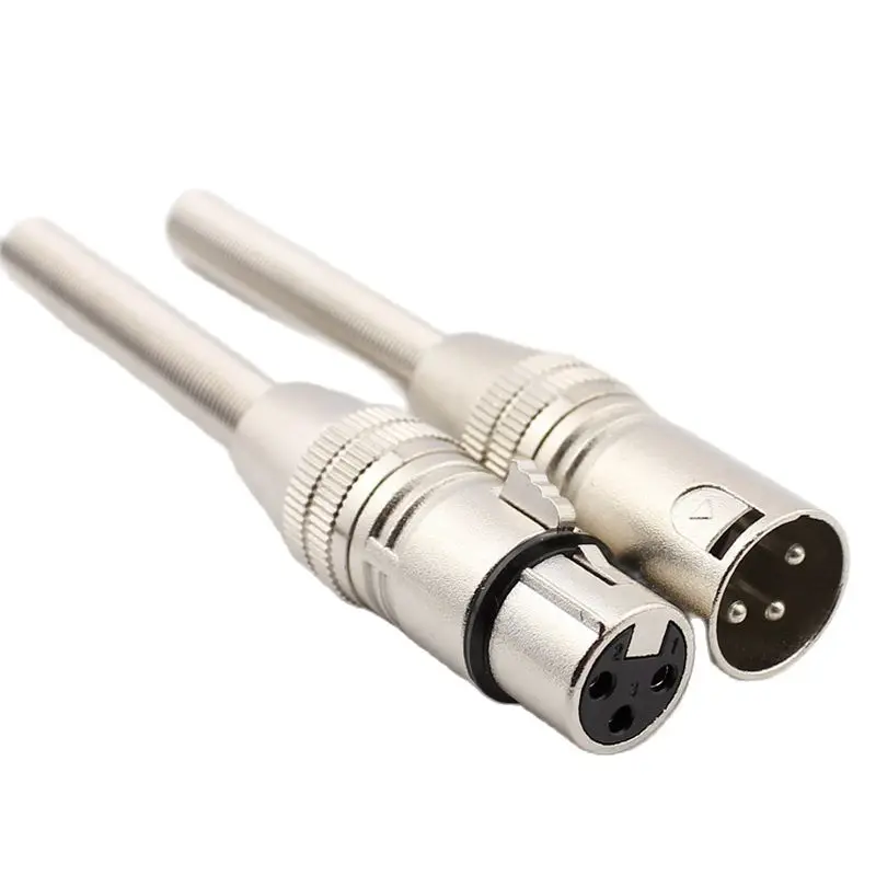 

3Pin Metal XLR Connector Female Male Microphone Connector MIC Adapter With Spring Ring 10Pcs/Lot