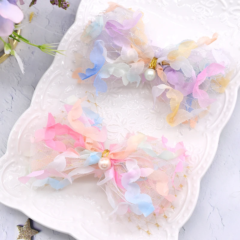Ribbon Decoration 6cm 2Yards Flowers Tulle Mesh Ribbon Colorful Organza Tape DIY Wedding Party Wear Gown Clothes for Barbie Doll Accessories Toy ribbon decoration,ribbon supplies,organza ribbon,sewing ribbon