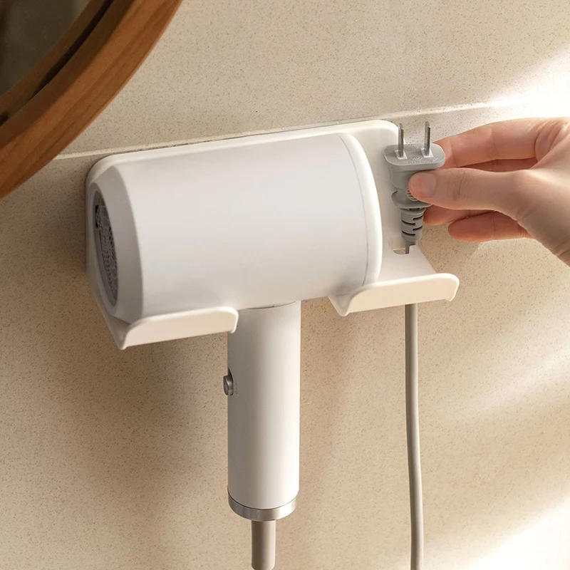 Hair Dryer Stand Holder Wall Mounted ABS Punch Free Blow Dryer Holder Rack