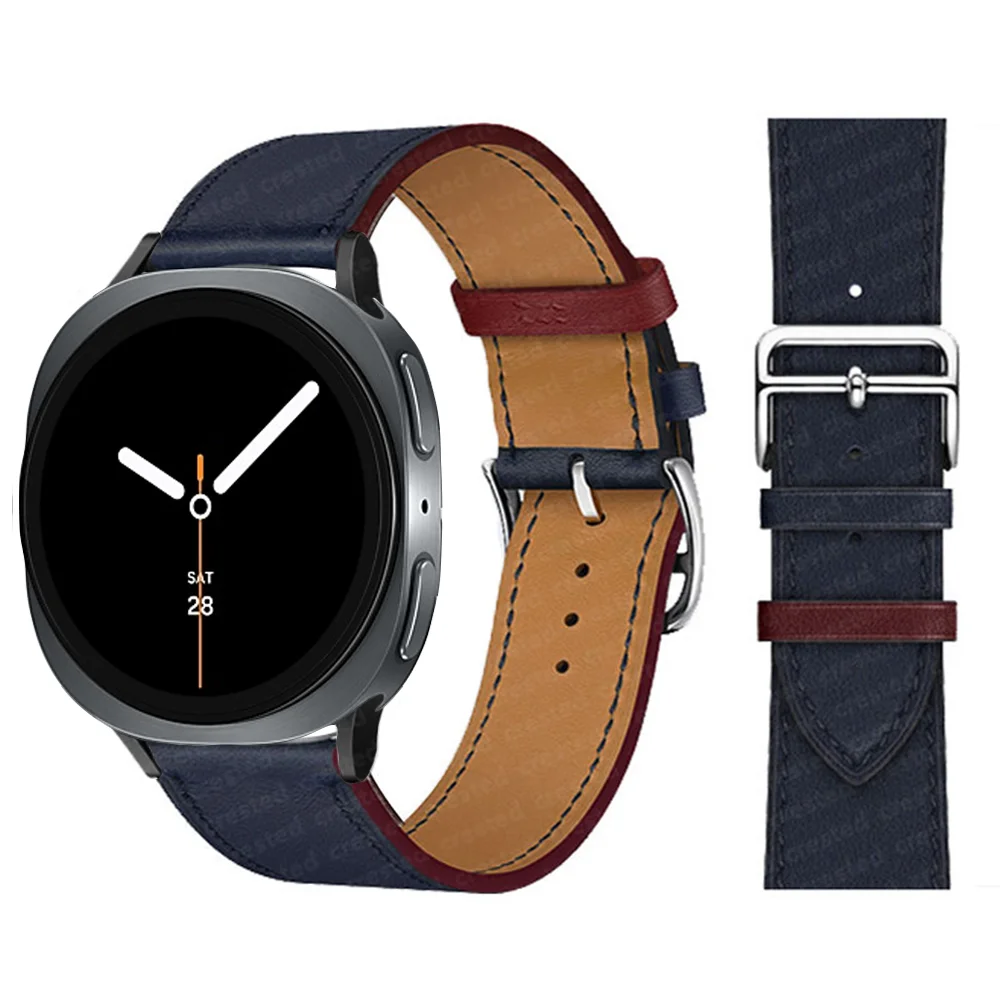 Premium Synthetic Leather Strap for Smartwatch - Elegant Bracelet with Connector
