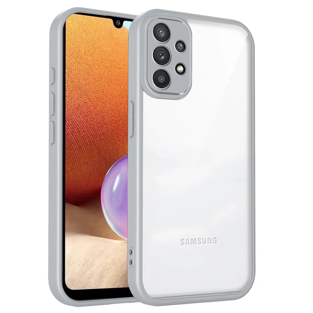 Luxury Matte Shockproof Phone Case with Clear Acrylic Back Cover