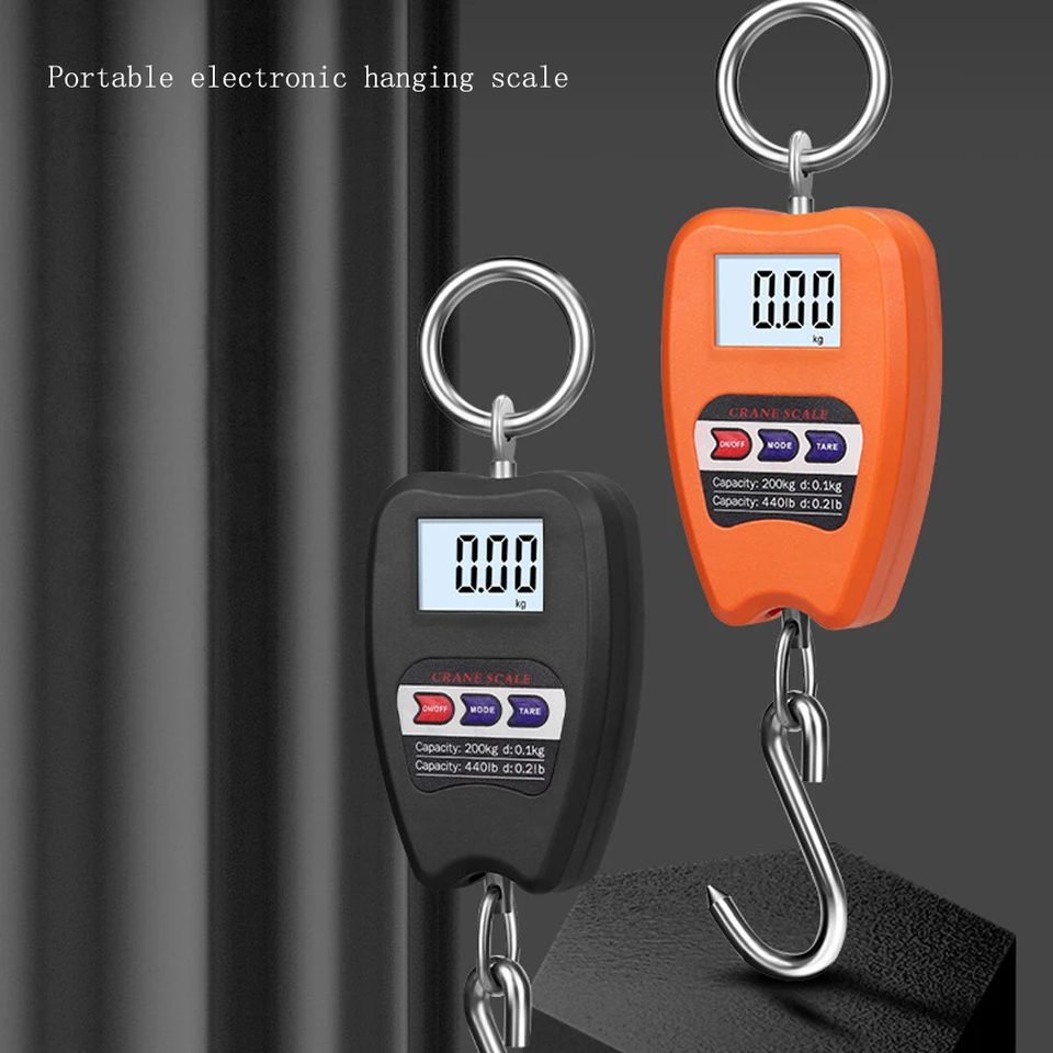 Digitale kraanweegschaal, elektronische hangweegschaal 300 kg 660 lbs, industriële hangweegschaal met nauwkeurige sensor, draagbare mini-lcd- weegschaal met haak voor jachtboerderijfabriek