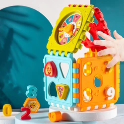 Cubo de actividades Montessori para bebé, juguetes educativos para desarrollo, clasificación de forma y número