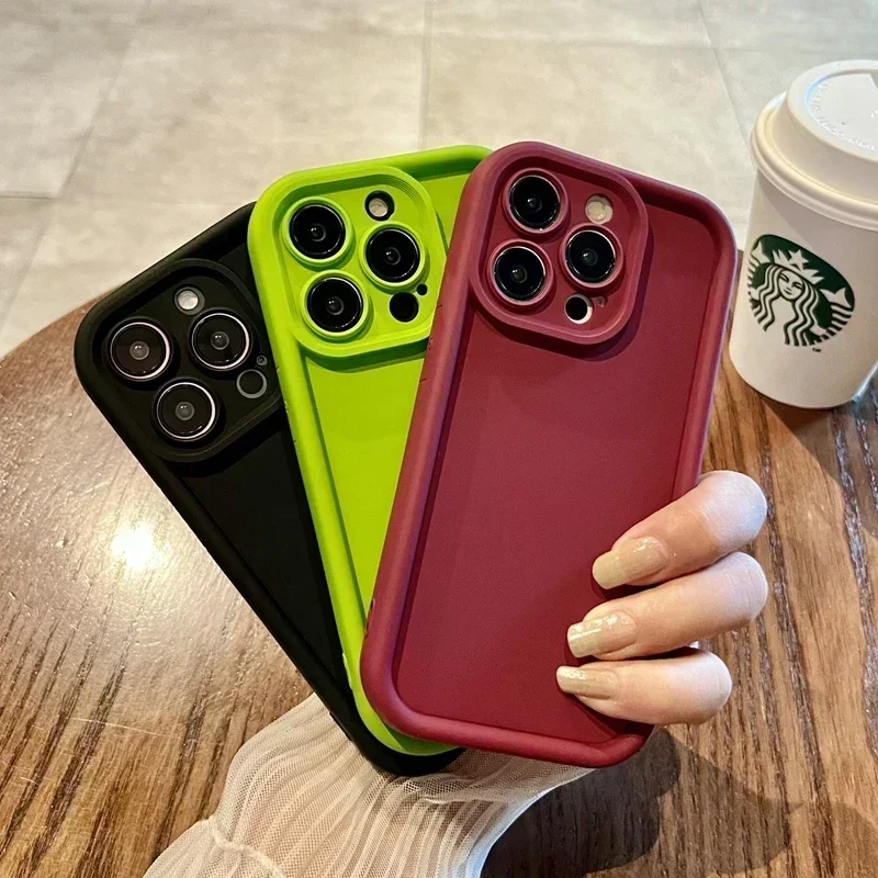 

Luxury Soft Candy Liquid Silicone Phone Case For iPhone 15 14 13 12 11 Pro X XR XS Max 7 8 Plus Shockproof Bumper Cases Cover