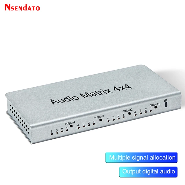 Audio Matrix 4x4 Switch Switcher Splitter SPDIF TOSLINK Digital Optical Audio 4x4 True Matrix