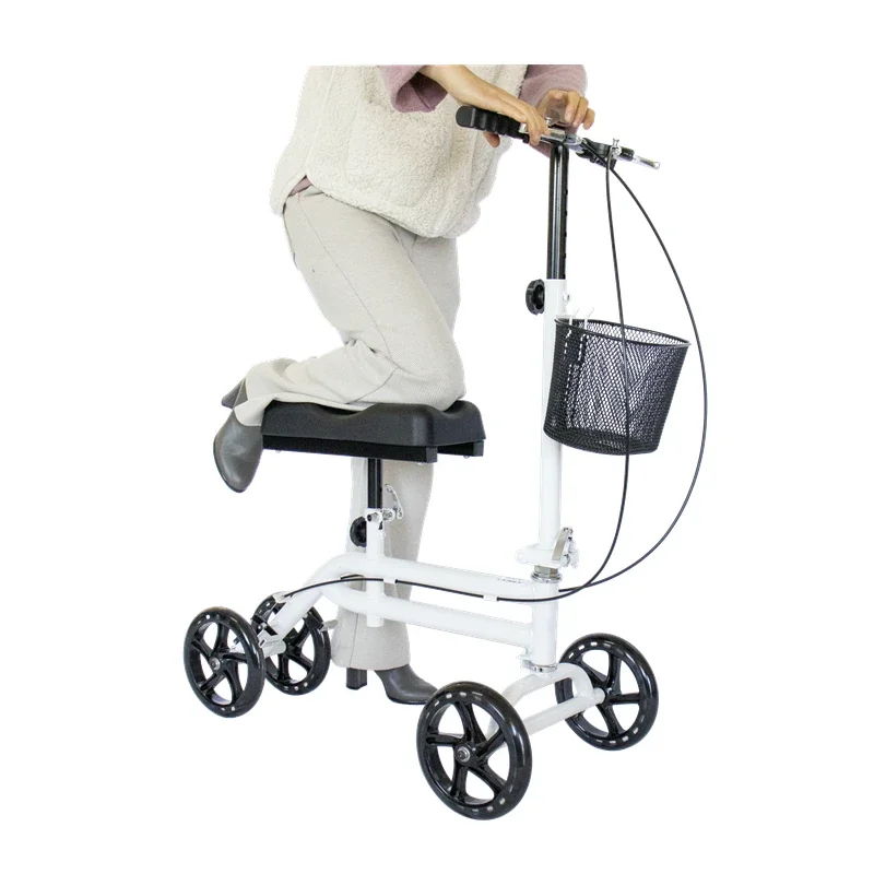 Lightweight Manual Knee Walker Portable Handicap Scooter for Disabled and Elderly Mobility Outdoor Standing Walking Aids