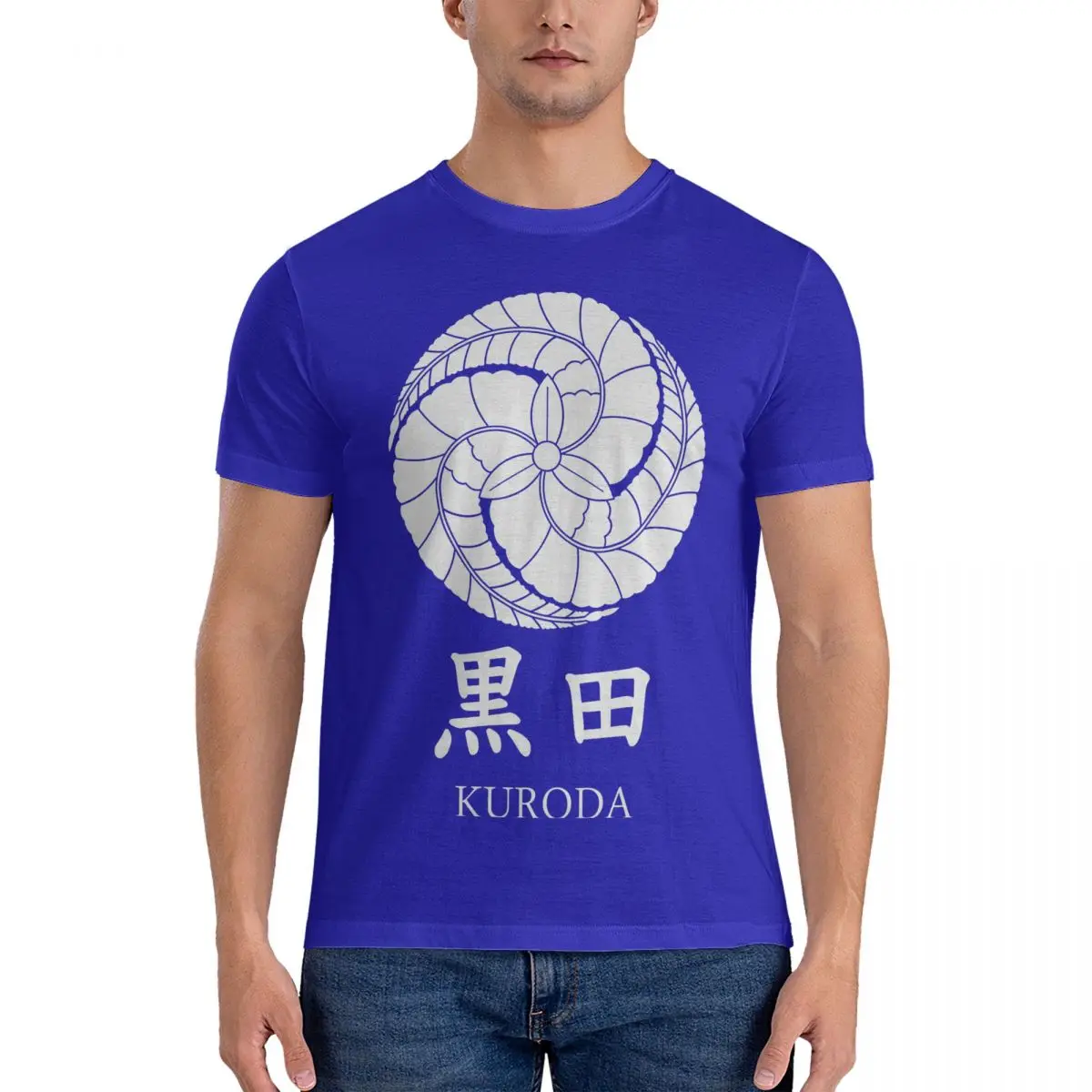 thumbnail image 1 of Camisetas para hombre Kuroda, novedad, algodón puro, camiseta de manga corta con el logotipo del escudo del clan japonés, camisetas de cuello redondo con estampado, 1 of 7