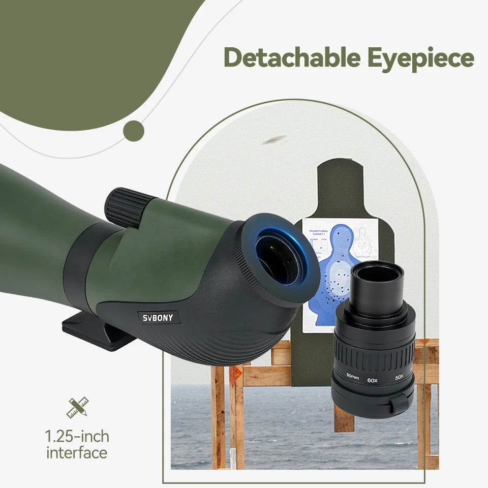 SVBONY SA412 Spotting Scope 20-60X80 HD FMC With SC001 WIFI Camera Upgraded Adjustable Desktop Tripod For Middle-range Shooting