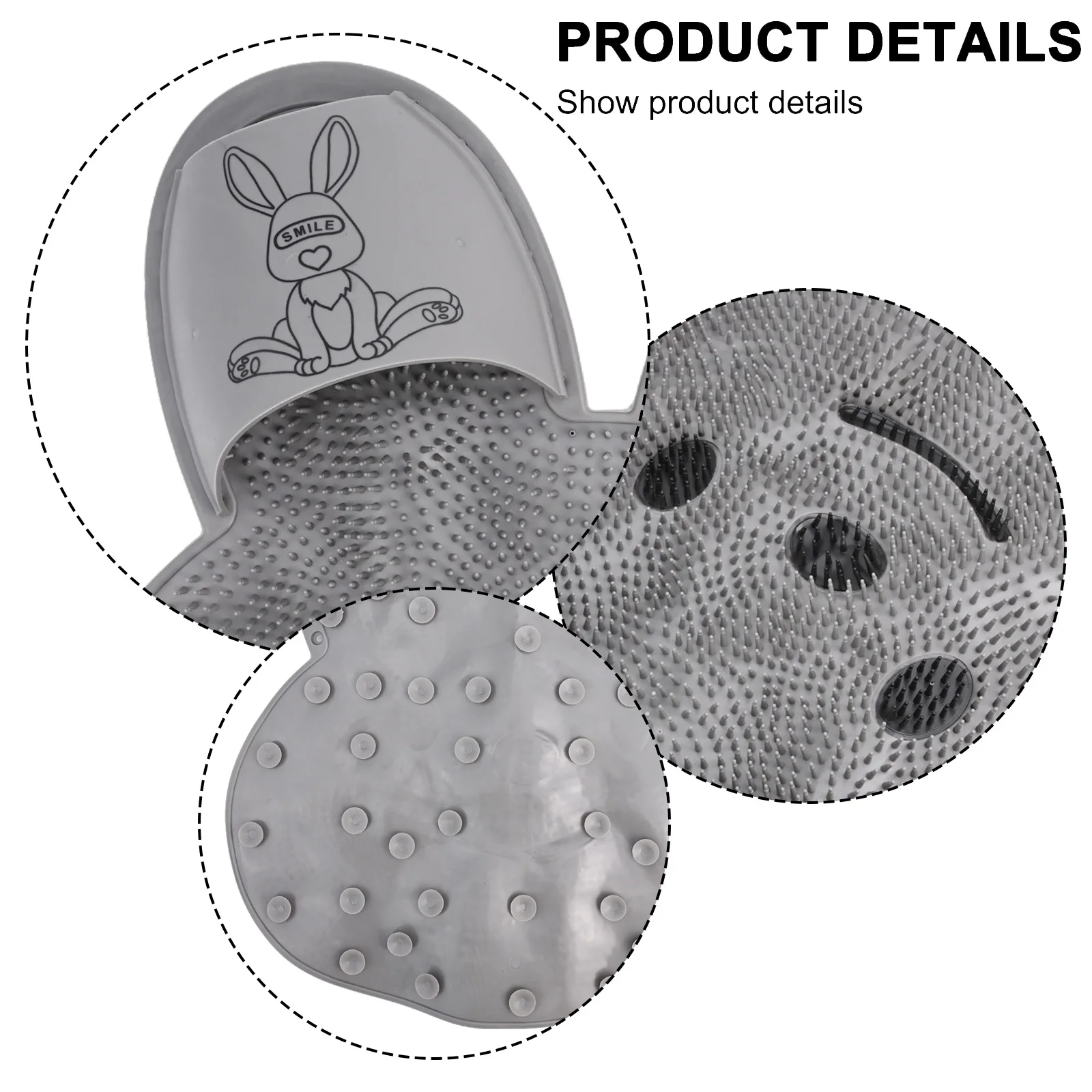 Rabbit Silicone Massage Bathroom Non Slip Mat