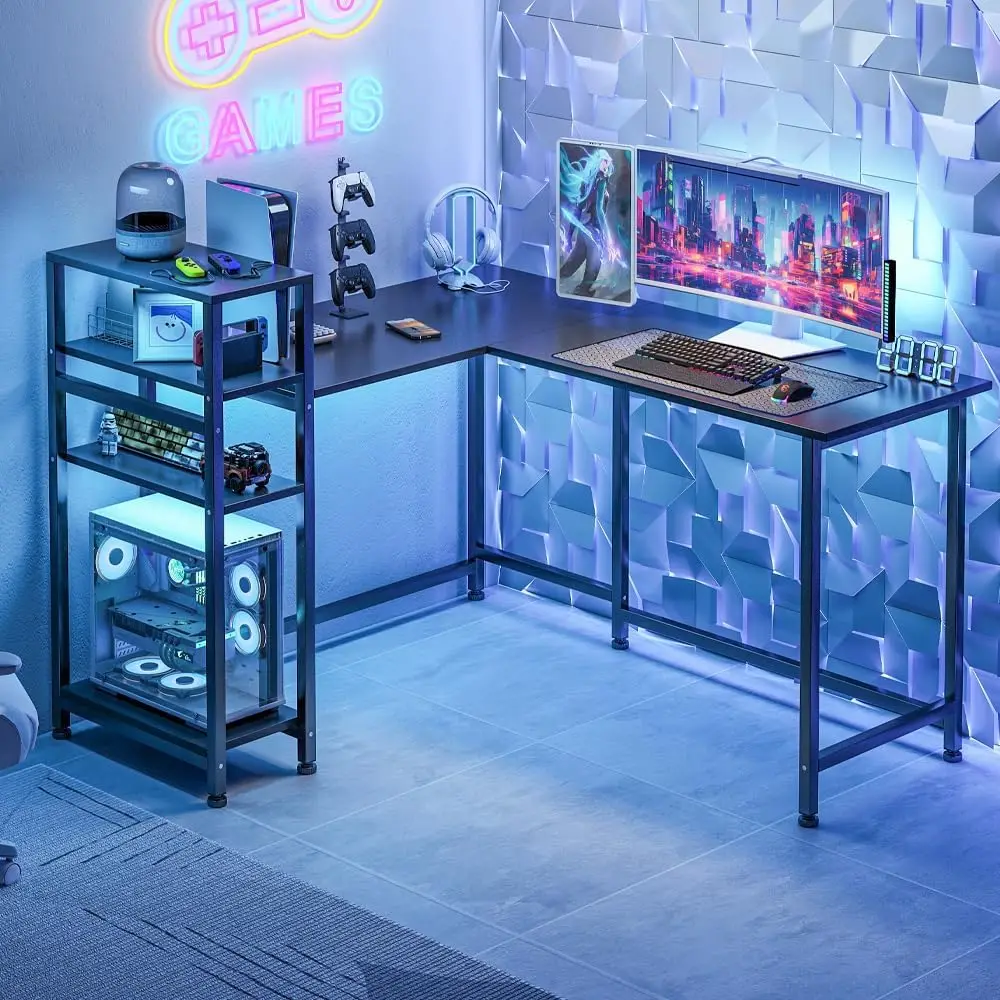 مكتب زاوية L ركن كمبيوتر إمكانية تغيير تصميم الطاو...