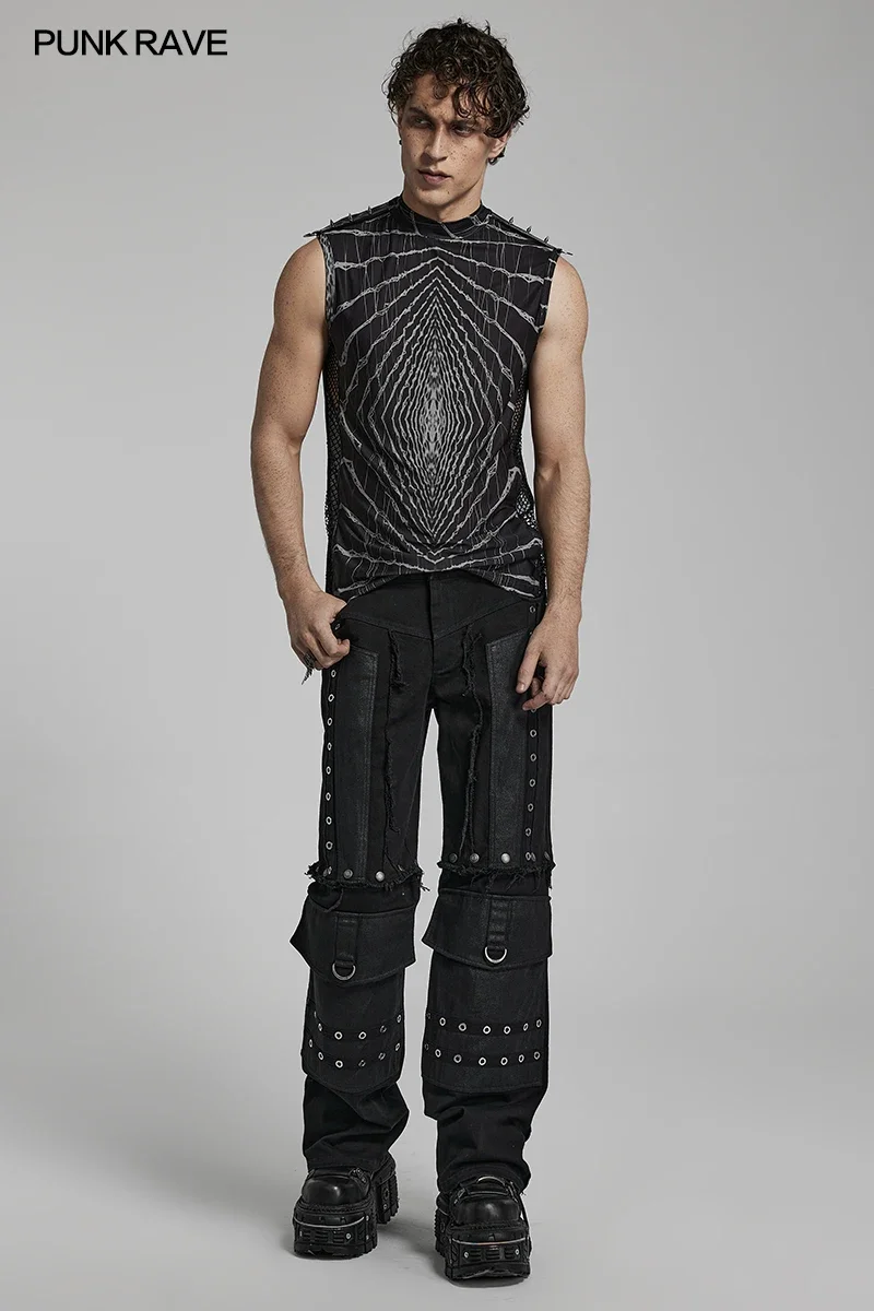 Vest Rave Outfits Men PUNK RAVE Men's Cyberpunk Style Futuristic