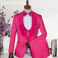 Thorndike Different Colors One Button Groom Tuxedos Shawl Lapel Groomsmen Best Man Suits Mens Wedding Suits Three Pieces Suits 1