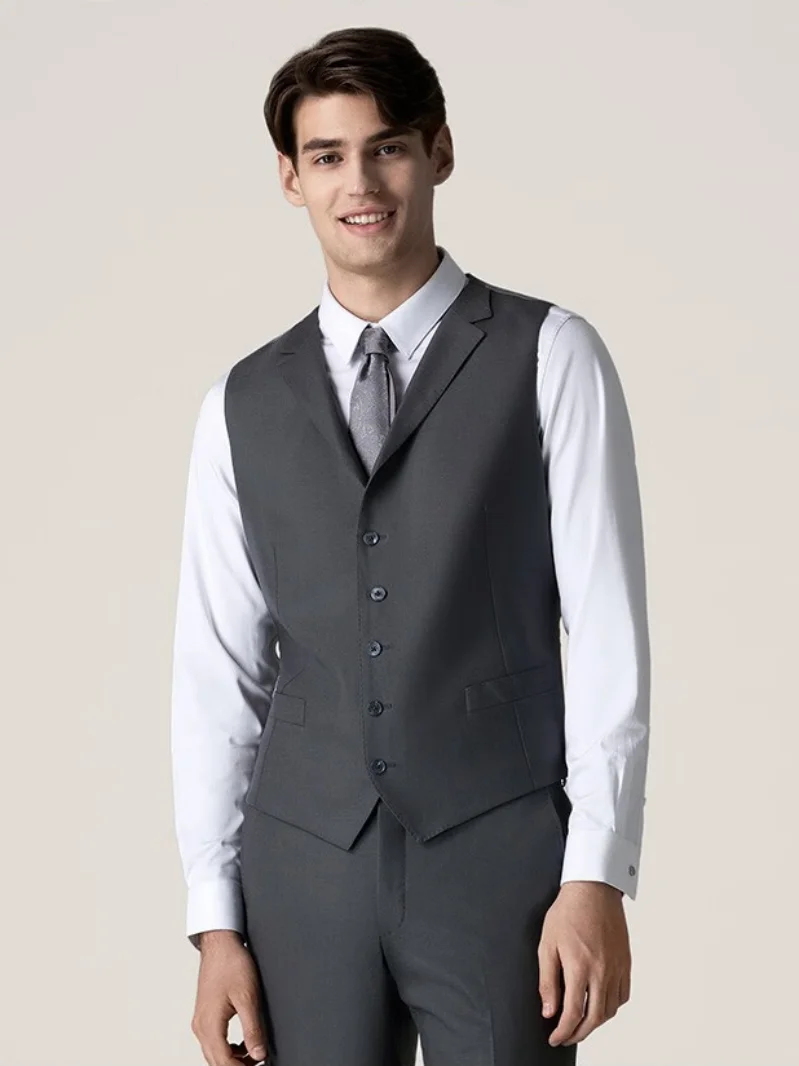 

Men's Formal Dress Suit Vest Business Office Elegant Gentleman Solid Color V-neck Sleeveless 2023 New Product Promotion