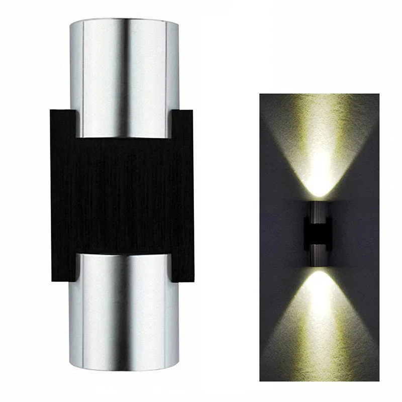 

Modern 2W 6W LED Up Down Wall Sconce Lighting Spotlight Aluminum Fixture Decorative Lights Lamp for Bedroom Bathroom AC85-265V