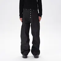 Loose Straight Leg Jeans Men Women High Street Style Vintage American Casual Long Pants Knife Edge Distressed Denim