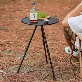 DDPNKL 1PC tavolo rotondo da esterno piccolo da campeggio per il tempo libero tavolo da Picnic portatile ultraleggero, tavolino da caffè, tavolo da tè