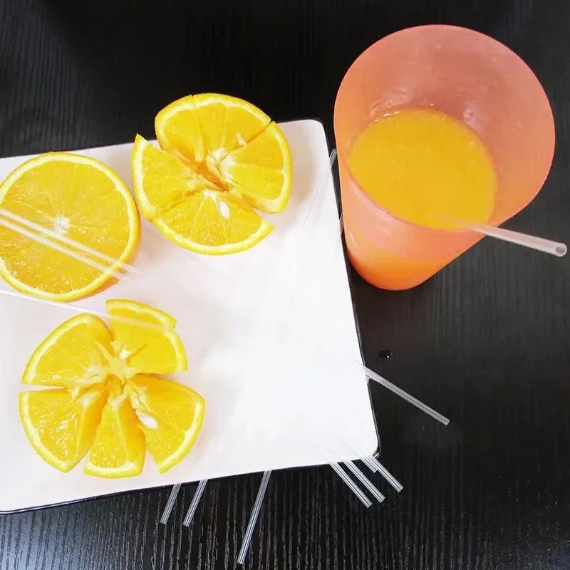 100Pcs Plastic Straw Disposable 15CM Short Transparent Pointed Hard Bulk Thin Straw Juice Milk Commodity Kitchen Accessories
